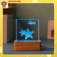 Đèn Pha Lê Hình Lập Phương 3D Phát Sáng, Đại  Dương Biển Cả,  Đèn Decor Trang Trí, Quà Tặng Sinh Nhật, Người Thân