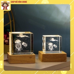 Đèn Ngủ Pha Lê Hình Lập Phương, Sinh Vật Đại Dương , Ánh Sáng Trắng, Đèn Decor Trang Trí, Quà Tặng Người Thân, Sinh Nhật