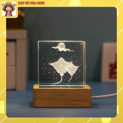 Đèn Ngủ Pha Lê Hình Lập Phương, Sinh Vật Đại Dương , Ánh Sáng Trắng, Đèn Decor Trang Trí, Quà Tặng Người Thân, Sinh Nhật