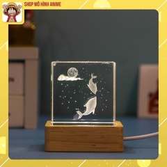 Đèn Ngủ Pha Lê Hình Lập Phương, Sinh Vật Đại Dương , Ánh Sáng Trắng, Đèn Decor Trang Trí, Quà Tặng Người Thân, Sinh Nhật