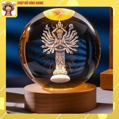 Đèn Ngủ Quả Cầu Pha Lê Hình Tượng Phật, Chúa jesus, Quan Thế Âm, Đèn 3D Phát Sáng Ban Đêm, Decor Trang Trí, Quà Tặng