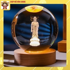 Đèn Ngủ Quả Cầu Pha Lê Hình Tượng Phật, Chúa jesus, Quan Thế Âm, Đèn 3D Phát Sáng Ban Đêm, Decor Trang Trí, Quà Tặng