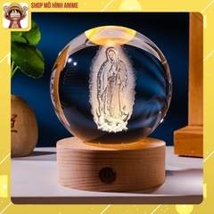 Đèn Ngủ Quả Cầu Pha Lê Hình Tượng Phật, Chúa jesus, Quan Thế Âm, Đèn 3D Phát Sáng Ban Đêm, Decor Trang Trí, Quà Tặng