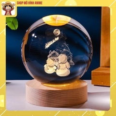 Quả Cầu 3D Pha Lê Phát Sáng, Đèn Led USB, Đường Kính 8cm, Decor Trang Trí, Quà Tặng Ngày Lễ Đặc Biệt