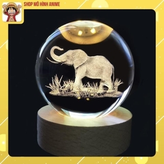 Quả Cầu 3D Pha Lê Phát Sáng, Đèn Led USB, Đường Kính 8cm, Decor Trang Trí, Quà Tặng Ngày Lễ Đặc Biệt