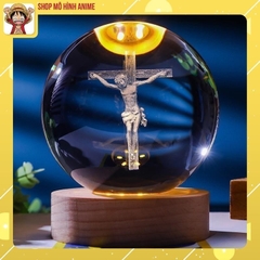 Quả Cầu 3D Pha Lê Phát Sáng, Đèn Led USB, Đường Kính 8cm, Decor Trang Trí, Quà Tặng Ngày Lễ Đặc Biệt