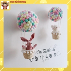 Đèn Ngủ, Đèn Decor Trang Trí Hình Khinh Khí Cầu Kèm Gấu Bông, Đồ Thủ Công DIY Sáng Tạo, Quà Tặng Ý Nghĩa