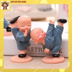 Mô Hình 4 Chú Tiểu KungFu, Decor Trang Trí Phòng Học, Làm Việc, Taplo Ô Tô