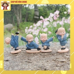 Mô Hình 4 Chú Tiểu KungFu, Decor Trang Trí Phòng Học, Làm Việc, Taplo Ô Tô