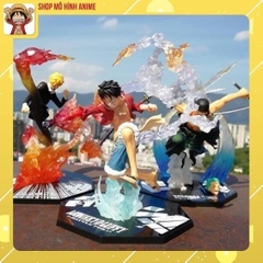 Mô Hình One Piece Đảo Hải Tặc Luffy, Zoro, Sanchi, Ace, Cao 18cm, Mô Hình Decor Trang Trí, Bộ Sưu Tập Nhân Vật