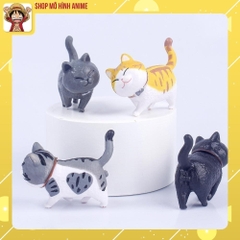 [Ngẫu Nhiên 1 Mèo] Bộ 9 Mèo Đi Bộ Cute Đáng Yêu, Mô Hình Để Bàn, Decor Trang Trí, Bánh Kem, Bánh Sinh Nhật, Bộ Sưu Tập