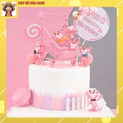 Bộ 6 Mô Hình Báo Hồng, Nhiều Tư Thế Đáng Yêu Cute, Mô Hình Mini Decor Trang Trí Phòng Học, Bàn Làm Việc