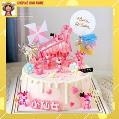 Bộ 6 Mô Hình Báo Hồng, Nhiều Tư Thế Đáng Yêu Cute, Mô Hình Mini Decor Trang Trí Phòng Học, Bàn Làm Việc