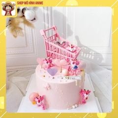 Bộ 6 Mô Hình Báo Hồng, Nhiều Tư Thế Đáng Yêu Cute, Mô Hình Mini Decor Trang Trí Phòng Học, Bàn Làm Việc