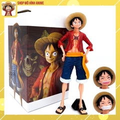 Mô Hình Nhân Vật Luffy Trong Bộ Truyện Tranh One Piece, Thay Đổi Khuôn Mặt Mô Hình Cao 28cm - Full Box, Tượng Figure