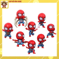 Mô Hình 8 Nhân Vật Người Nhện Spider Man, Decor Trang Trí Bánh Kem, Bánh Sinh Nhật, Quà Tặng Cho Bé