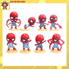 Mô Hình 8 Nhân Vật Người Nhện Spider Man, Decor Trang Trí Bánh Kem, Bánh Sinh Nhật, Quà Tặng Cho Bé