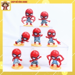 Mô Hình 8 Nhân Vật Người Nhện Spider Man, Decor Trang Trí Bánh Kem, Bánh Sinh Nhật, Quà Tặng Cho Bé