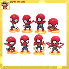 Mô Hình 8 Nhân Vật Người Nhện Spider Man, Decor Trang Trí Bánh Kem, Bánh Sinh Nhật, Quà Tặng Cho Bé