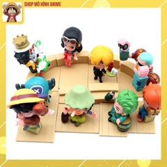 Mô Hình One Piece, Bộ 9 Nhân Vật Băng Hải Tặc Sân Khấu Phiên Bản Thế Hệ Thứ 59 Luffy Xay Thịt, Mô Hình Decor Trang Trí