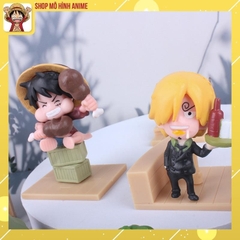 Mô Hình One Piece, Bộ 9 Nhân Vật Băng Hải Tặc Sân Khấu Phiên Bản Thế Hệ Thứ 59 Luffy Xay Thịt, Mô Hình Decor Trang Trí