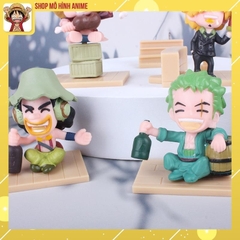 Mô Hình One Piece, Bộ 9 Nhân Vật Băng Hải Tặc Sân Khấu Phiên Bản Thế Hệ Thứ 59 Luffy Xay Thịt, Mô Hình Decor Trang Trí