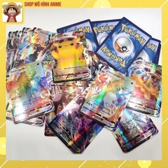 Bộ 100 Thẻ Bài Pokemon Tiếng Anh GX VSTAR Vmax lấp lánh 3D