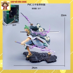 Mô Hình Zoro Wano Tam Kiếm, Truyện Tranh One Piece, Cao 22cm, Mô Hình Cao Cấp Để Bàn Decor Trang Trí,Bộ Sưu Tập Nhân Vật