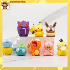 Bộ 8 Mô Hình Pokemon Mắt To Ngộ Nghĩnh, Pikachu, Charmander và Squirtle Dễ Thương, Mô Hình Cao 8cm, Bộ Sưu Tập Nhân Vật