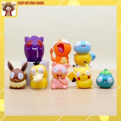 Bộ 8 Mô Hình Pokemon Mắt To Ngộ Nghĩnh, Pikachu, Charmander và Squirtle Dễ Thương, Mô Hình Cao 8cm, Bộ Sưu Tập Nhân Vật