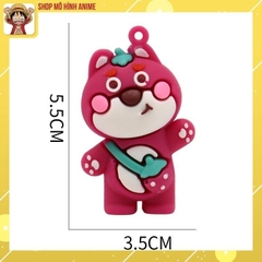 Móc Khóa Nhân Vật Gấu Dâu Lotso, Keo Mềm Cao 5cm, Cute Ngộ Nghĩnh, Thích Hợp Trang Trí Móc Khóa Xe, Móc Khóa Ba Lô