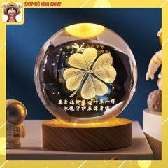 Đèn Ngủ Pha Lê 3D Phát Sáng, Quả Cầu Phong Thủy May Mắn Hanh Thông, Đèn USB, Thích Hợp Decor Trang Trí, Quà Tặng Ý Nghĩa