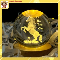 Đèn Ngủ Pha Lê 3D Phát Sáng, Quả Cầu Phong Thủy May Mắn Hanh Thông, Đèn USB, Thích Hợp Decor Trang Trí, Quà Tặng Ý Nghĩa