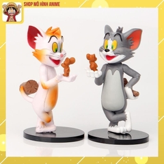 Mô Hình Tom Và Jerry, Bộ 4 Mô Hình Tom Ăn Hamburger Jerry Siêu Dễ Thương,Cao 10cm, Thích Hợp Decor Trang Trí, Bộ Sưu Tập