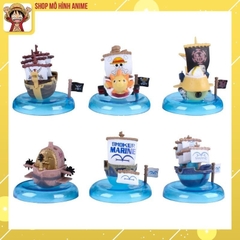 Bộ 6 Mô Hình Tàu Cướp Biển OnePiece, Thuyền Thousand Sunny, Mô Hình Decor Trang Trí, Bộ Sưu Tập Nhân Vật
