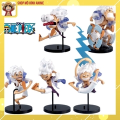 Mô Hình One Piece Luffy Gear 5, Bộ 5 Nhân Vật Trạng Thái Thần Mặt Trời Nika Cao 18cm, Mô Hình Decor Trang Trí,Bộ Sưu Tập