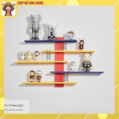 Kệ Gắn Tường Hình Bậc Thang Đa Năng Hiện Đại, Giá Treo Tường Trưng Bày Mô Hình Popmart, Lưu Trữ Đồ Dùng, Đồ Decor