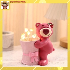Đèn Ngủ Gấu Dâu Lotso Hoa Tulip Sáng Tạo Dễ Thương, Đèn Decor Trang Trí Phòng Ngủ, Bàn Làm Việc, Quà Tặng Sinh Nhật