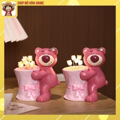 Đèn Ngủ Gấu Dâu Lotso Hoa Tulip Sáng Tạo Dễ Thương, Đèn Decor Trang Trí Phòng Ngủ, Bàn Làm Việc, Quà Tặng Sinh Nhật