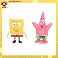 Mô Hình 6 Nhân Vật Chú Bọt Biển Tinh Nghịch, SpongeBob SquarePants Cao 6cm, Mô Hình Decor Trang Trí, Bộ Sưu Tập Nhân Vật