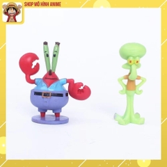 Mô Hình 6 Nhân Vật Chú Bọt Biển Tinh Nghịch, SpongeBob SquarePants Cao 6cm, Mô Hình Decor Trang Trí, Bộ Sưu Tập Nhân Vật