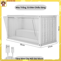 Hộp Đèn Container Tracking Độc Đáo Trưng Bày Mô Hình, Nước Hoa, Mỹ Phẩm, Đèn Chiếu Sáng 360, Tích Điện, Chống Bụi
