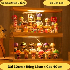 Tủ Kính Mika Trong Suốt, Trang Trí Đèn Led USB, Kệ Hộp Trưng Bày Mô Hình, Nước Hoa, Lego, Nhân Vật Yêu Thích
