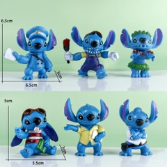 Bộ 6 Mô Hình Phim Hoạt Hình Lilo & Stitch, Mô Hình Cao 6cm, Decor Trang Trí, Bộ Sưu Tập Nhân Vật Yêu Thích