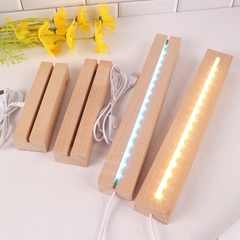 Đế Gỗ Đèn Led Phát Sáng Ban Đêm, Phụ Kiện Trang Trí Đồ Dùng Thêm Lung Linh, Decor Trang Trí