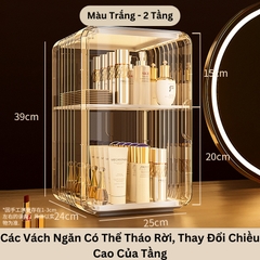 Kệ Đựng Mỹ Phẩm, Nước Hoa, Tủ Bảo Quản Đồ Trang Điểm Chống Bụi, Chống Nước, Trong Suốt Sang Trọng