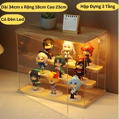 Tủ Kính Mika Trong Suốt, Trang Trí Đèn Led USB, Kệ Hộp Trưng Bày Mô Hình, Nước Hoa, Lego, Nhân Vật Yêu Thích