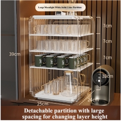 Kệ Đựng Cốc, Ly Nước Acrylic Trong Suốt Chống Bụi Sang Trọng, Sắp Xếp Gọn Gàng, Tiết Kiệm Không Gian