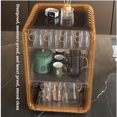 Kệ Đựng Cốc, Ly Nước Acrylic Trong Suốt Chống Bụi Sang Trọng, Sắp Xếp Gọn Gàng, Tiết Kiệm Không Gian