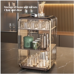 Kệ Đựng Cốc, Ly Nước Acrylic Trong Suốt Chống Bụi Sang Trọng, Sắp Xếp Gọn Gàng, Tiết Kiệm Không Gian